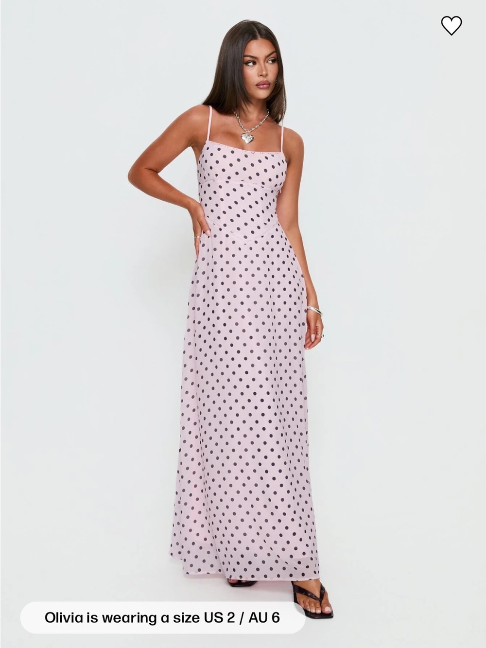 Princess Polly South Of France Maxi Dress Pink Polka Dot
